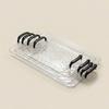 PET Plastic Serving Tray with Handles Clear Food Trays for Eating Diamond Texture Nesting Tea Serving Dishes Platter Tableware