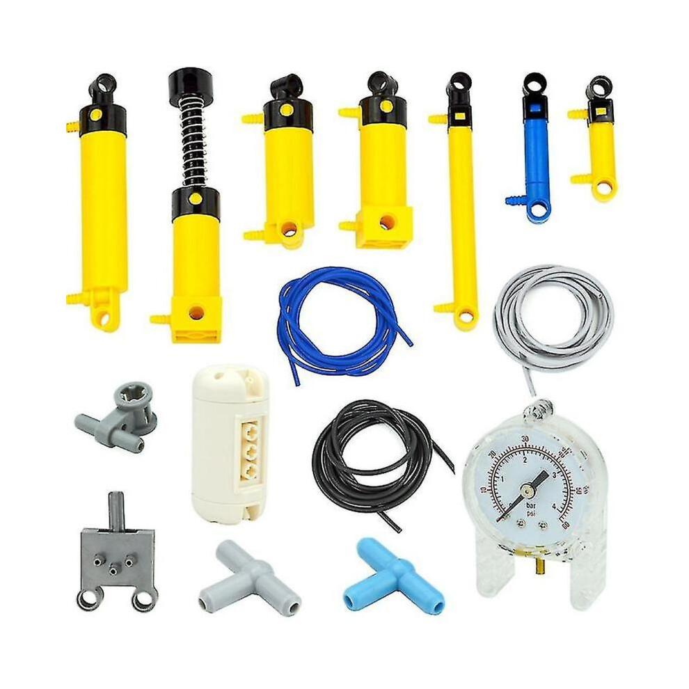 (2797c02) Moc Technical Parts Pneumatic Air Pump Bricks Small (6l) V2 With Reinforced Cylinder 19476 19482 19475 Compatible 8800 Blocks