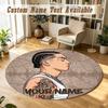 Round Rug Custom NameCentral Cee Pattern Non Slip Carpet Home Floor Decor