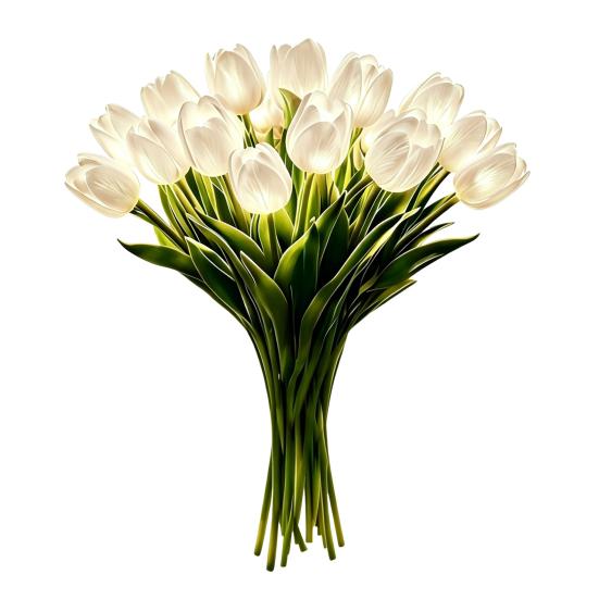 Yousheng Artificial Tulip Light LED Tulip Bouquet Night Lamp with Realistic PU Petals Glitter Tulip Tree Decorative Ambient Light for Home Bedroom