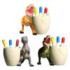 Dinosaur Pen Holder Resin Desk Ornament Cute Dino Toothbrush And Toothpaste Holder Makeup Brushes Organizer Fun Dinosaur Decoration