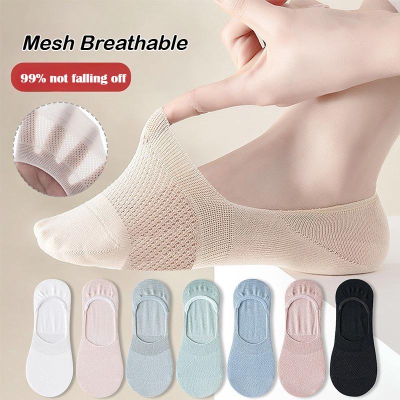 Women Invisible Boat Mesh Socks Summer Silicone Non-slip Breathable Comfortable Mesh Sock Low Cut Female Ultra-thin Sox