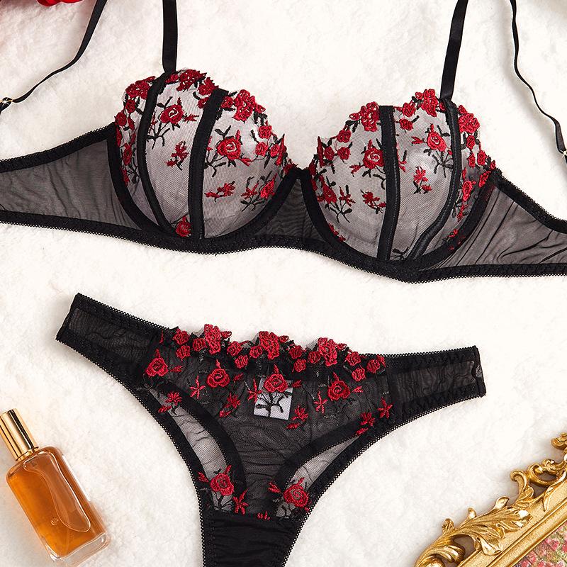 

Новое французское ультратонкое нижнее белье Pure Desire, кружевной сетчатый сексуальный комплект, вышитый бюстгальтер с бабочкой XL