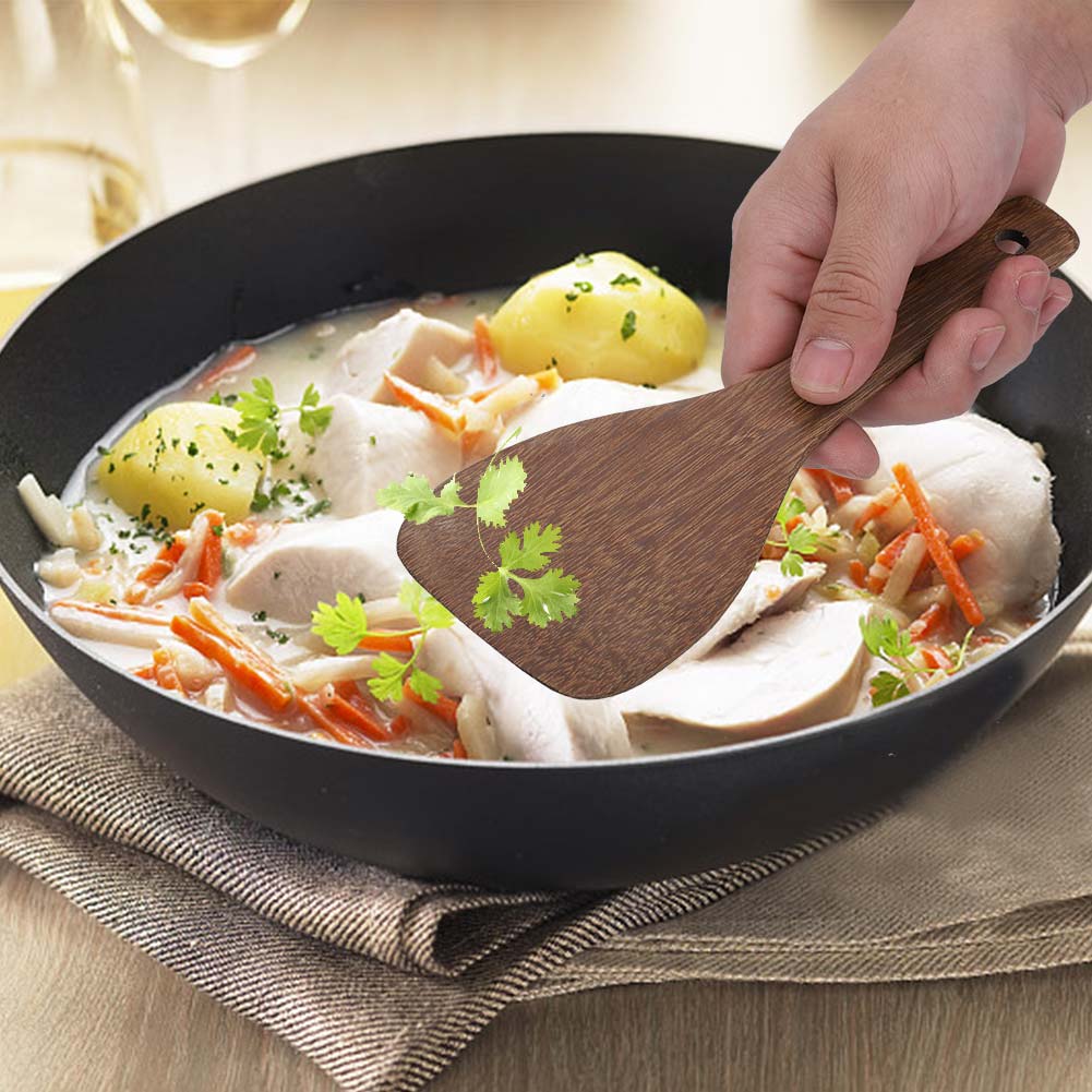 Kitchen Cooking Tool Shovel Wooden Spatula Fried Rice Turner Utensils (Bevel)