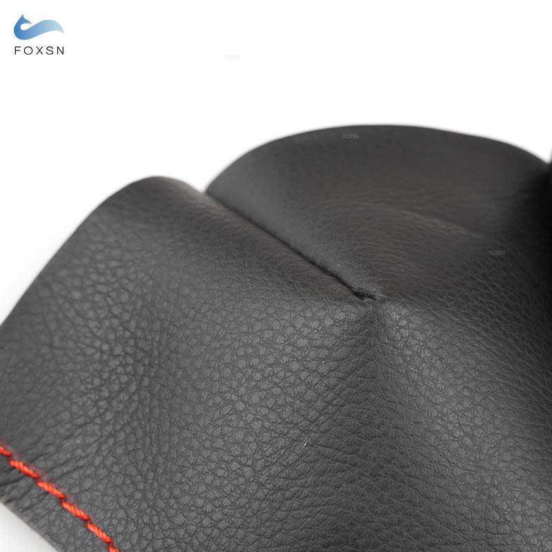 Microfiber Leather Handle Cover For VW Tiguan 2017 2018 - 2022 2pcs Hand Sewing Car Door Armrest Panel Handle Pull Cover