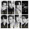 2ks Set plakátů s obálkami časopisů 21x30CM Černobílý Módní styl Dekorace na zeď Tisky Portréty členů K-pop Sběratelské zboží