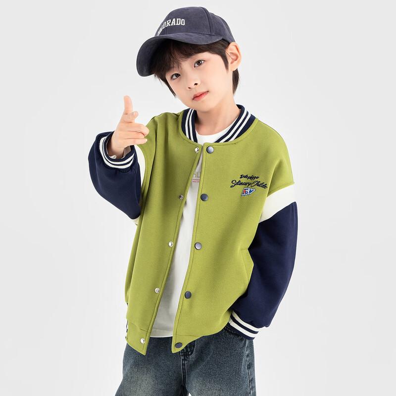 Duoduojia Boy's 2025 Spring/Autumn Color-block Baseball Jacket