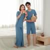 Silky Ice Skin Short Sleeve Pajama Set for Couples