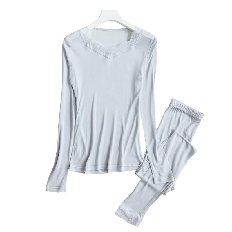 Tangge Women's Silk Thermal Underwear Set: Skin-Friendly Mulberry Silk for Autumn and Winter.