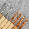 10PCS Crochet Hooks Set Ergonomic Wooden Grip Handles, Beginner Crochet Kits for Hand Stitching DIY Crochet Craft