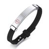 Personalizza Braccialetti ID Medico di Allerta Personalizzati per Ragazzi Ragazze Acciaio Inossidabile Antiallergico Silicone Info di Promemoria di Emergenza