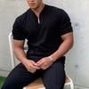 Herren-Shorts mit V-Ausschnitt, atmungsaktive Baumwollmischung, Sport, Fitnessstudio, Oberteile, Kleidung für den Alltag