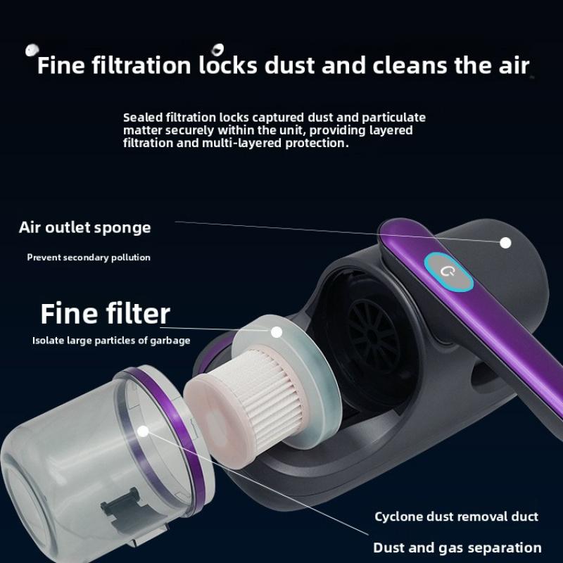 Wireless dust mite remover with powerful suction charging for portable and convenient home vacuum cleaners