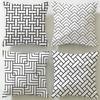 Minimal White Geometry Cushion Cover Soft  EasyWash Pillow Case  Versatile for Couch Bed Travel and Office