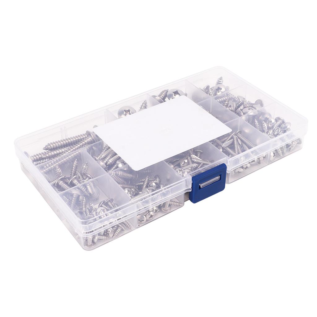 255PCS Self Tapping Cross Truss Head Screws 304 Stainless Steel Sheet Metal Screws M3 M4 M5 M6