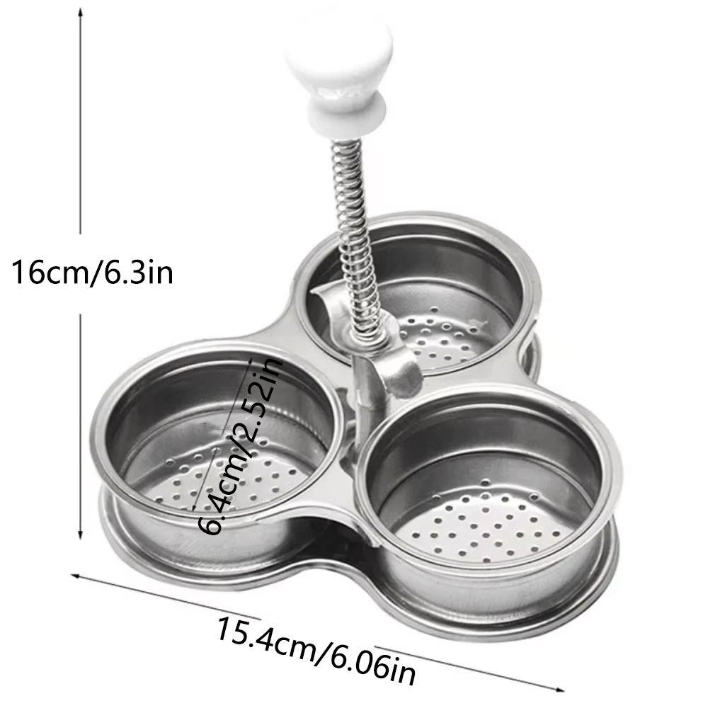 Non-Stick Egg Poaching Pan 3 Grids Eggs Cooker Food Grade Poached Egg Maker  Steaming