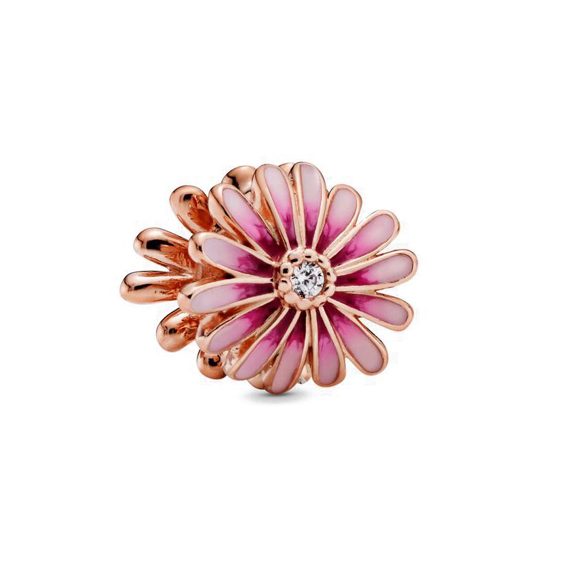 New 925 Silver Spring Sunflower Four-leaf Clover Charm Fit Original Necklace Bracelet Women Jewelry Birthday DIY Gift