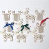 Reindeer Christmas Ornament Set: 10-Piece Wooden Cross-Stitch Kit for Tree Decoration