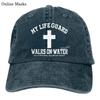 Denim Cap My Life Guard Walks On Water Christian Easter Religious Baseball Dad Cap Classic Adjustable for Unisex Women Hats