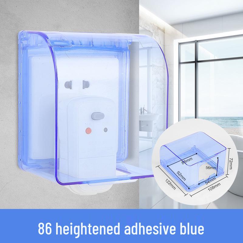 86 Type Transparent Self-Adhesive Waterproof Socket Cover for Bathroom Switches