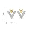 V-Shaped Luxury Earrings: Elegant, Two-Way Design, Fashionable Studs with Unique Versatile Style.