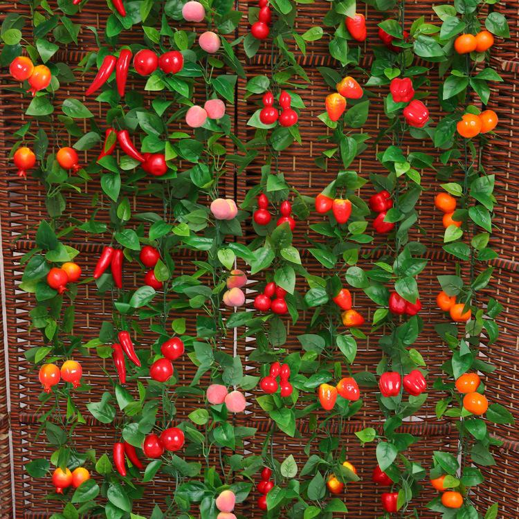 Artificial Grape Leaves and Flower Vine Ceiling Decoration