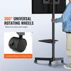 Mobile TV Stand, Mobile TV Cart for 23 To 60 Inch TVs, Height Adjustable Portable TV Stand with Wheels, with A Tray for Audio-Visual Devices, Rolling