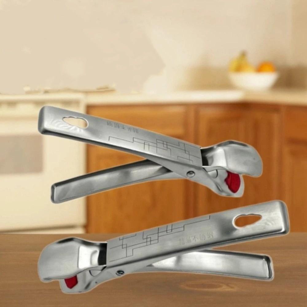 Ergonomic Handle Stainless Steel Dish Clips Non Slip Hot Plate Holder Bowl Clips Restaurant
