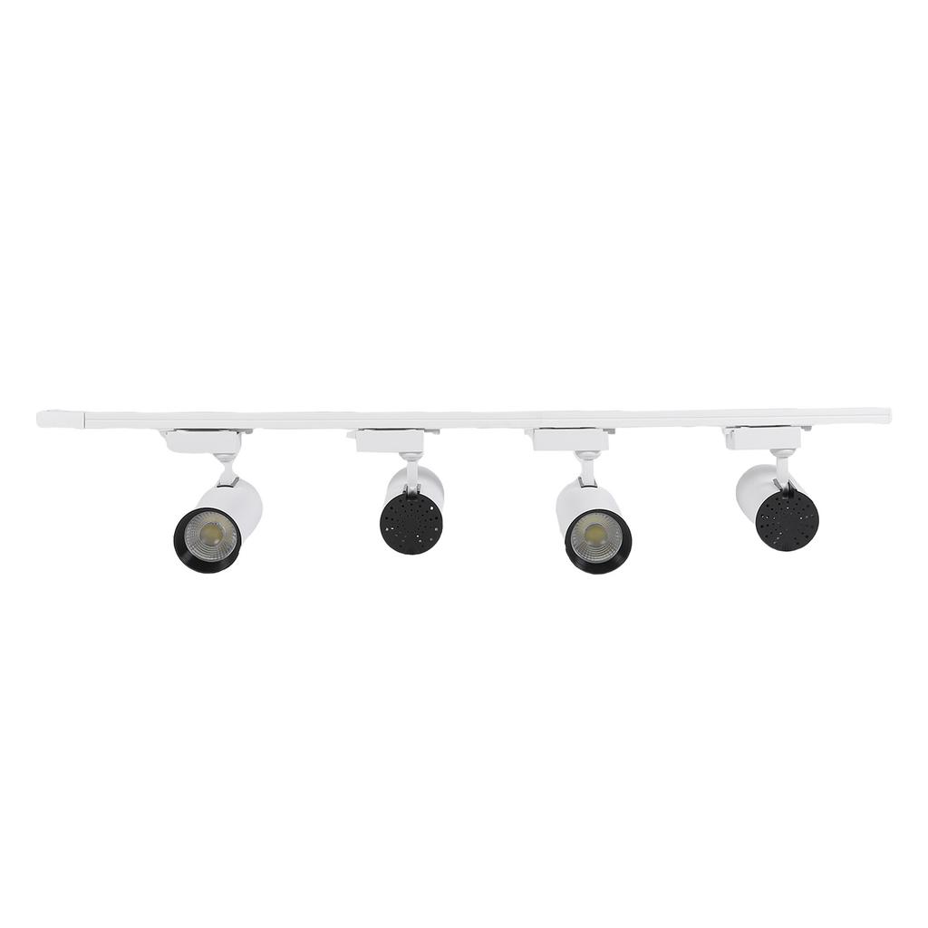 LED 4 Light Track Lighting Kit 30W 6000K COB Ceiling Spotlight LED Track Light Fixture for Kitchen Living Room Bedroom