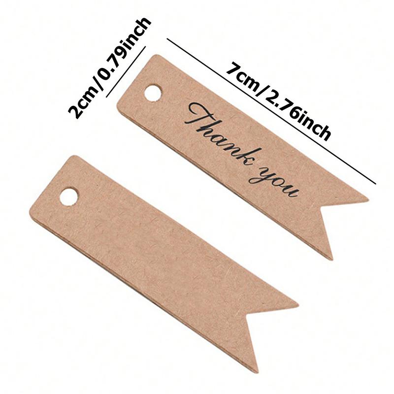 

100pcs Thank You Small Label Kraft Paper Tag Vintage Baked DIY Jewelry Materials Blank Hanging Tag Bookmark Gift Card TMZ