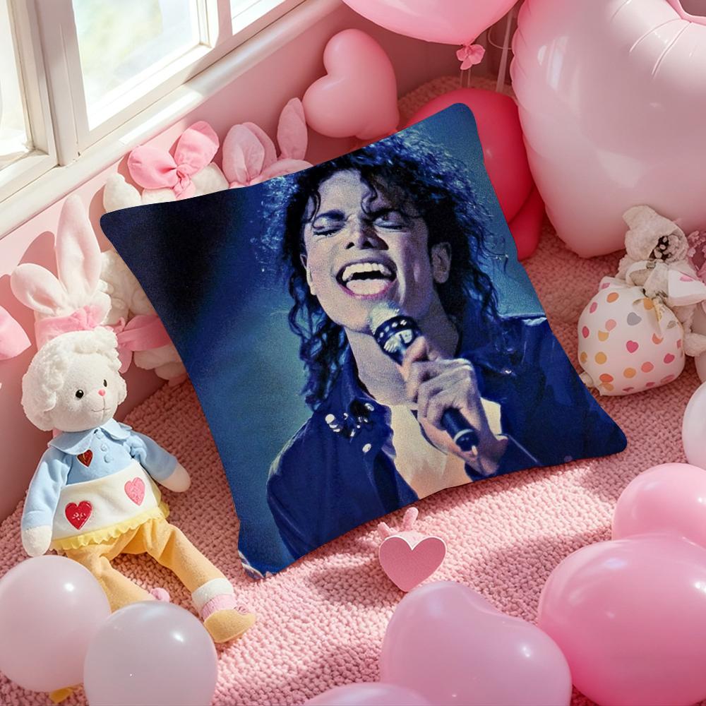 M-Michael Jackson Classic Singer Cushion Cover Pattern Printed Pillowcase for Living Room Sofa Cushion Cover & Bedroom Decor