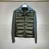 Herren- und Damenstrickdaunenjacke: Daunen- & Wollmantel mit Stehkragen für Herbst/Winter
