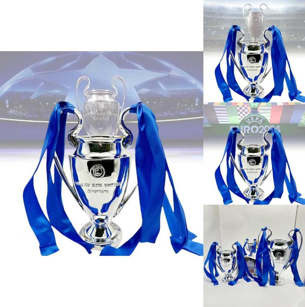 Modèle de Trophée de Football en Résine Élégant Style Européen Récompense de Football Argent Cadeau