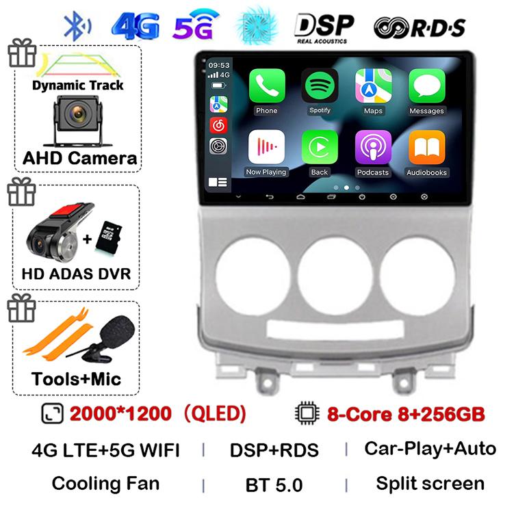 Android 14 Carplay Auto Car Radio For Mazda 5 2005 2006 2007 2008 2009 2010 GPS Multimedia Player Stereo Head Unit Audio WIFI+4G