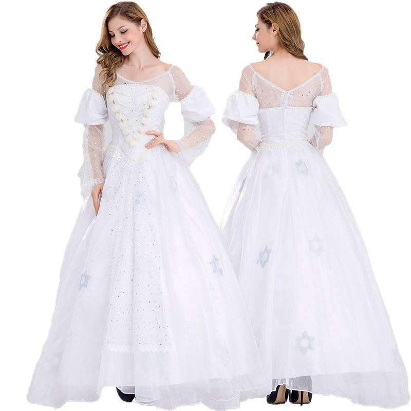 

In Alice Stylish Wonderland White Queen Cosplay Dress For Women In Fabric Polyester S