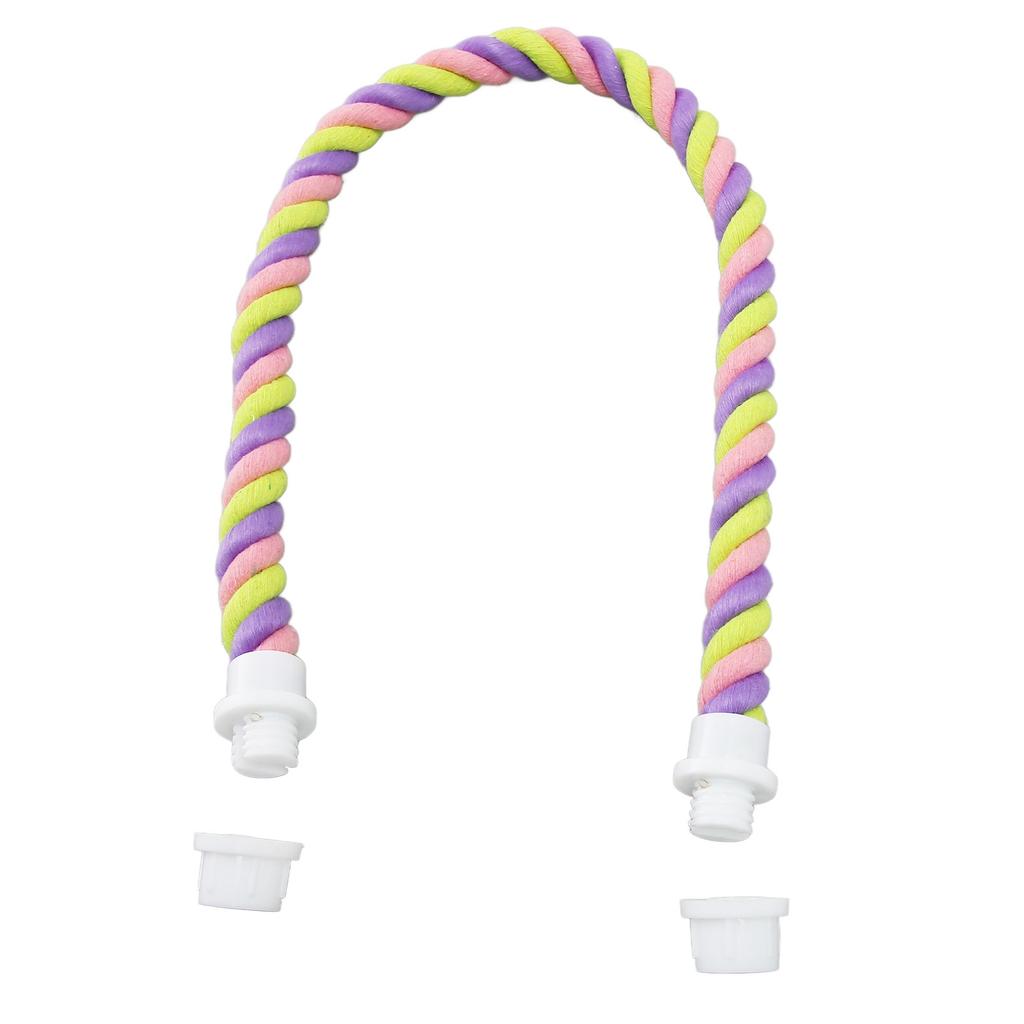 Vogel Seil Sitzstange Bunt Biegsam Sicher Baumwollseil Papageienständer Spielzeug für Nymphensittiche Unzertrennliche Wellensittiche L