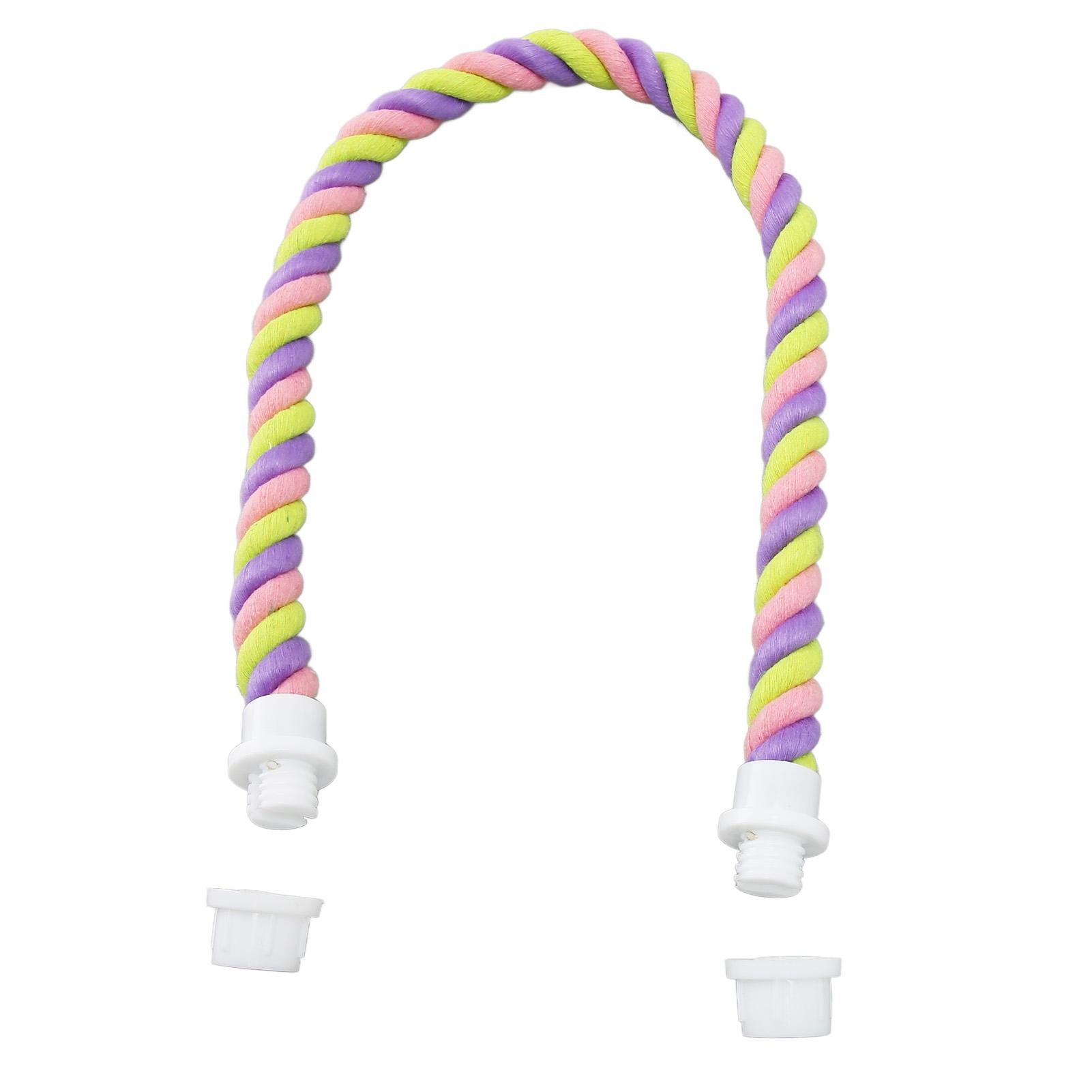 

Bird Rope Perch Colorful Bendable Safe Cotton Rope Parrot Stand Toy for Cockatiels Lovebirds Budgies L L