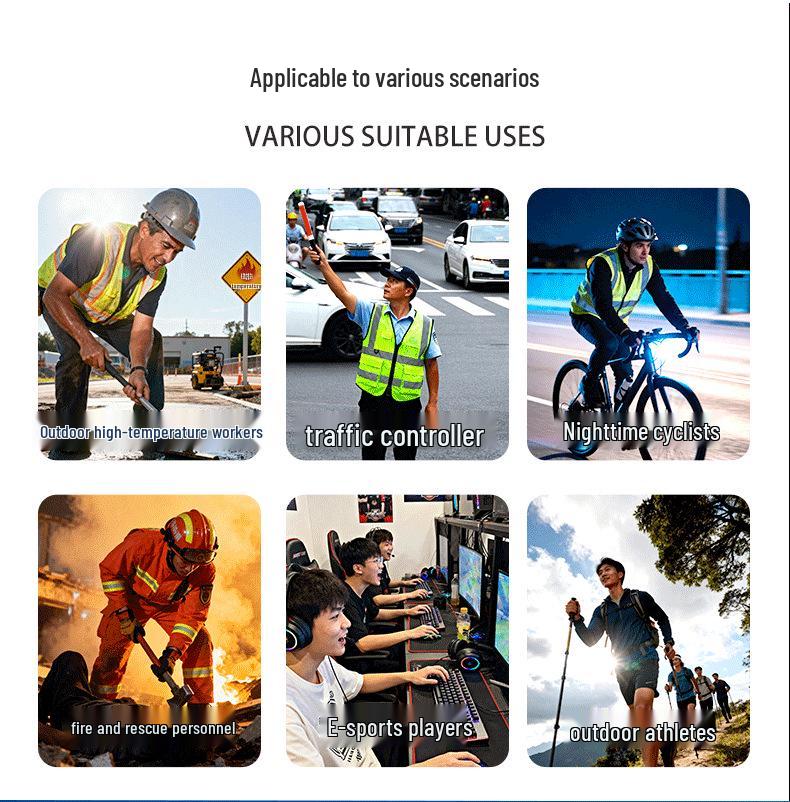 LED Kühlweste mit eingebautem Ventilator für Verkehrsregelung & Brandrettung