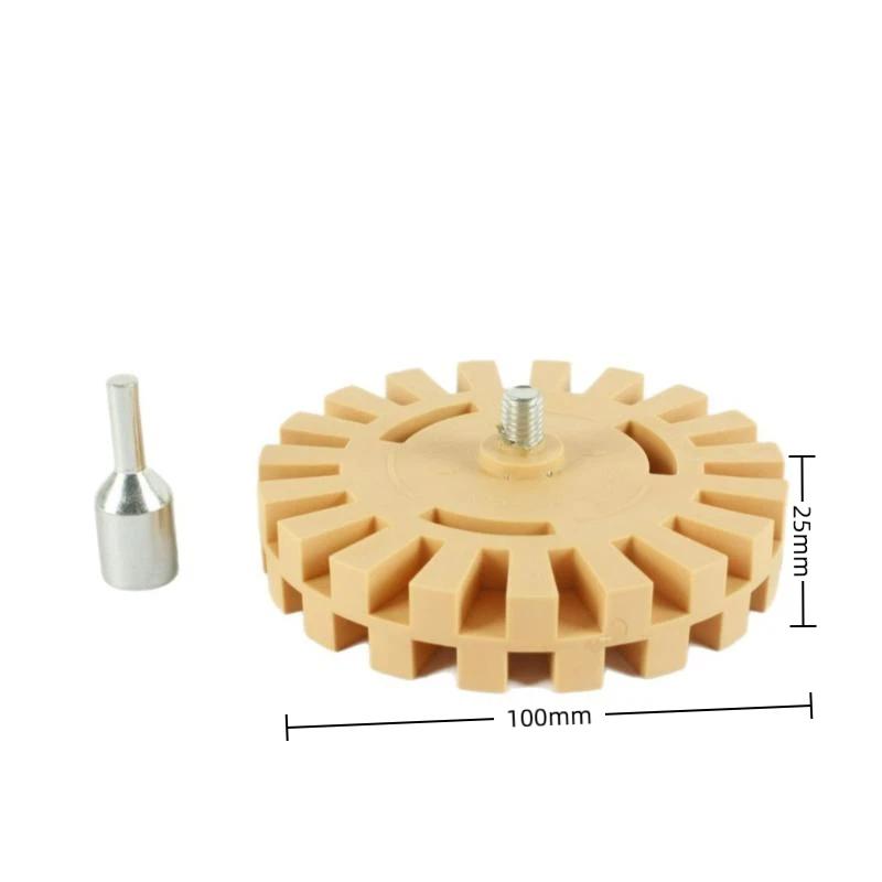 Autolackbohrer Kompatibles Gummi-Aufkleberentferner Rad Radiergummi Rad Vinylaufkleber Streifenband Klebstoff Reinigungsgerät 1Set