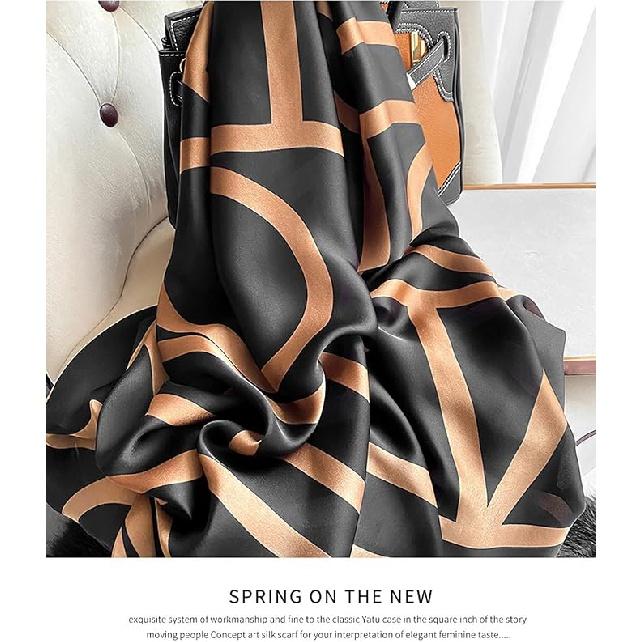 Modischer Schal, Schal aus 100 % Seide, Schal mit Seidengefühl, lange, leichte Sonnenschutzschals für Damen