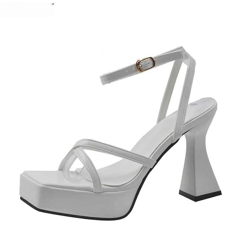 Fashion Women Shoes Summer High Heel Sandals Narrow Band Platform Women Sandals Shoes Fashion Open Toe High Heel Party Dress Ladies Shoe