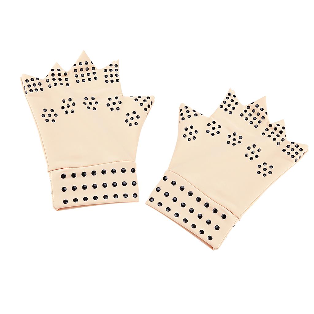 1 Pair Fingerless Gloves Unisex Nylon Compression Gloves Breathable for Daily Living Nude
