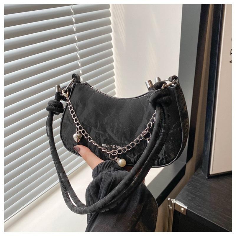 Versatile Women's Bag, Exquisite And Stylish Chain, Solid Color, Casual, Simple, Fashionable, Women's Single Shoulder Crossbody Bag