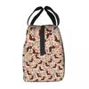Custom Dachshund Sausage Dog In Florals Lunch Bag Women Cooler Warm Insulated Lunch Boxes for Adult Office