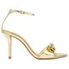 Zara Pu Open-Toe Elegant Metallic Layer Effect Bow Decor High Heel Sandals 10Cm Women Sandals Gold 1337610091