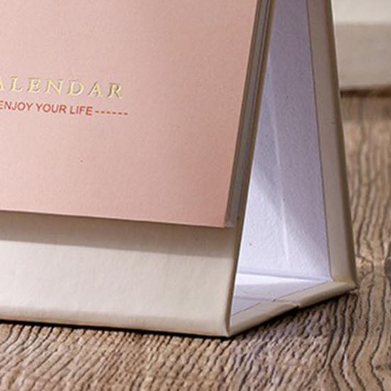 2026 Desktop Calendar Minimalist Calendar with 18-Month Planner Metal Coil & Memo Pad English Handmade Desktop Decoration for Office Home School Use