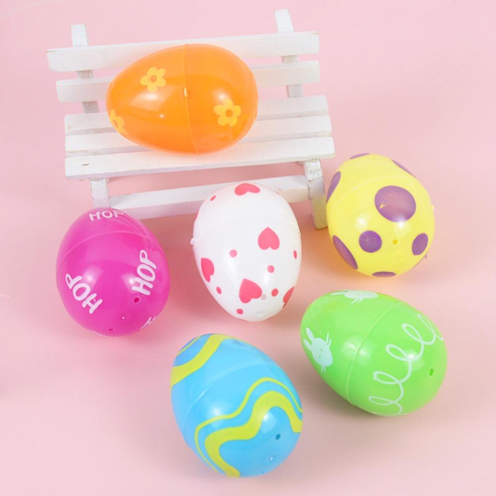 Birthday Party Plastic Assorted Eggs DIY Educational Toys Fillable Easter Egg Colourful Easter Egg