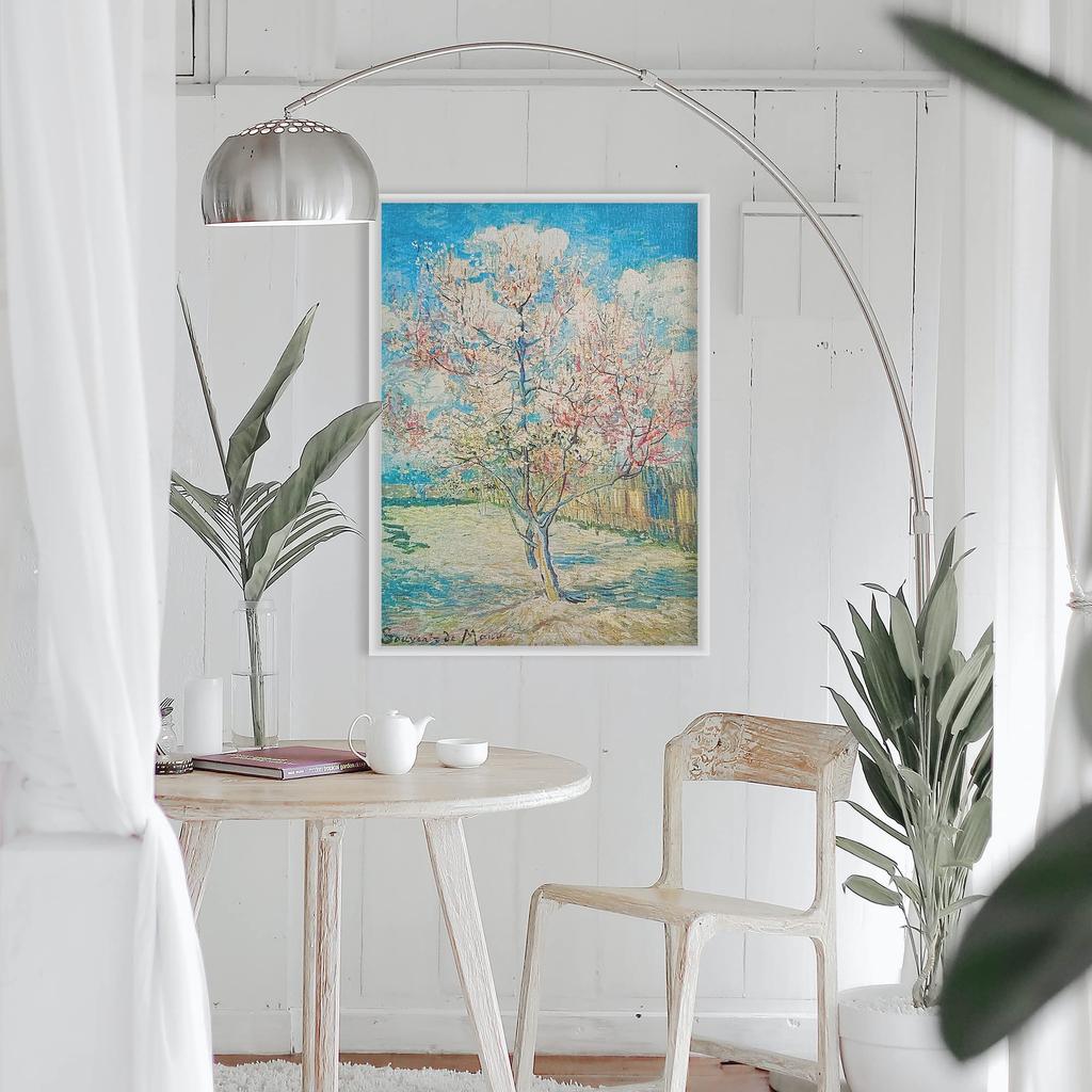 MISITU Jigsaw Puzzle 1000 Piece Puzzle Vincent Van Gogh Peach Landscape Art Painting Masterpiece Flower Tree Plant Present Birthday Christmas Stylish