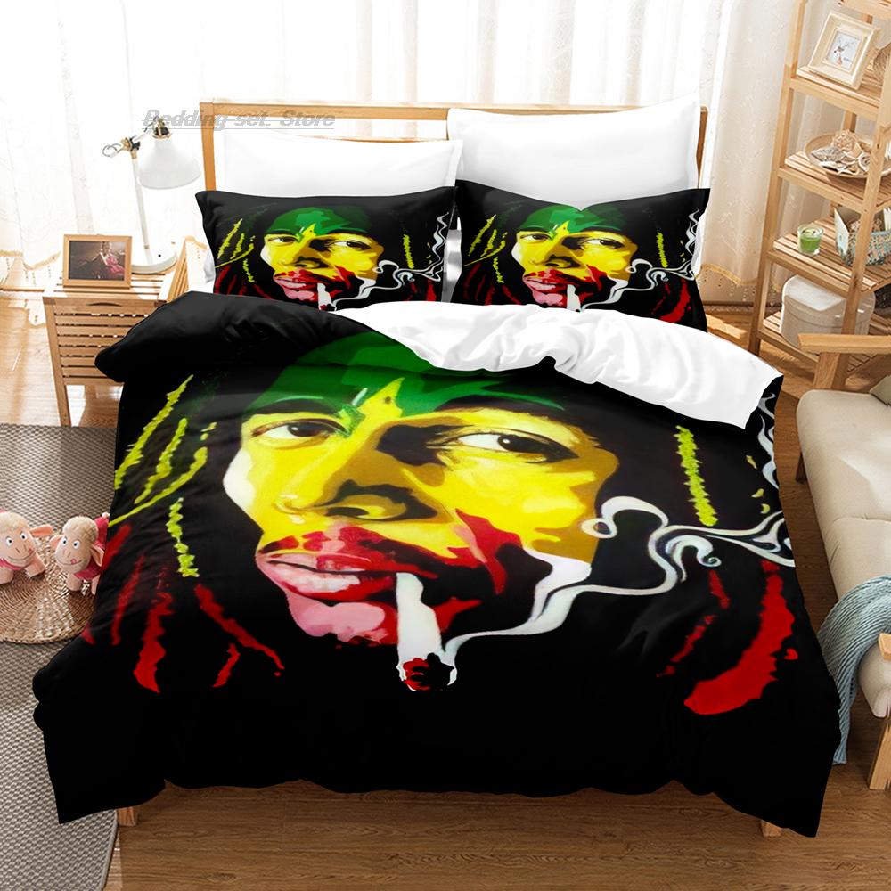 BoB Marley Bedding Set Single Twin Full Queen King Size Bed Set Aldult Kid Bedroom Duvetcover Sets 3D Print BoB Marley Popular