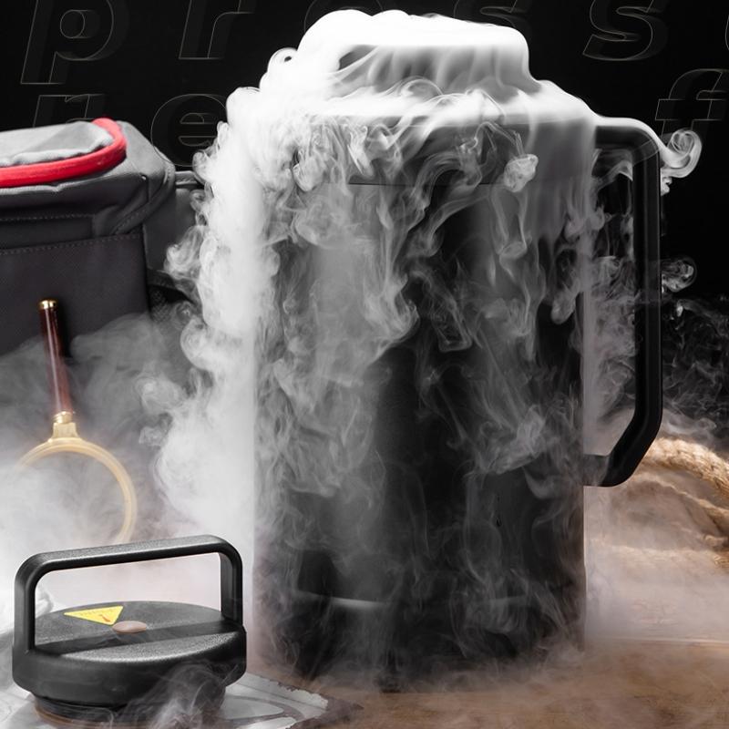 GIANXI 6L Summer Portable Thermos Bottle Household Cold Resistance Dry Ice Bucket Black Stainless Steel Bottle With handle